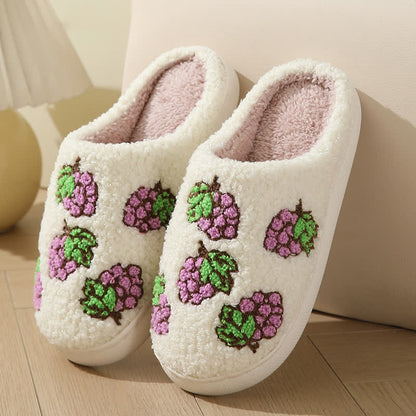 Chaussons moelleux à imprimé fruits de dessin animé - Raisin - EU43-44 (US9-10) - image 11