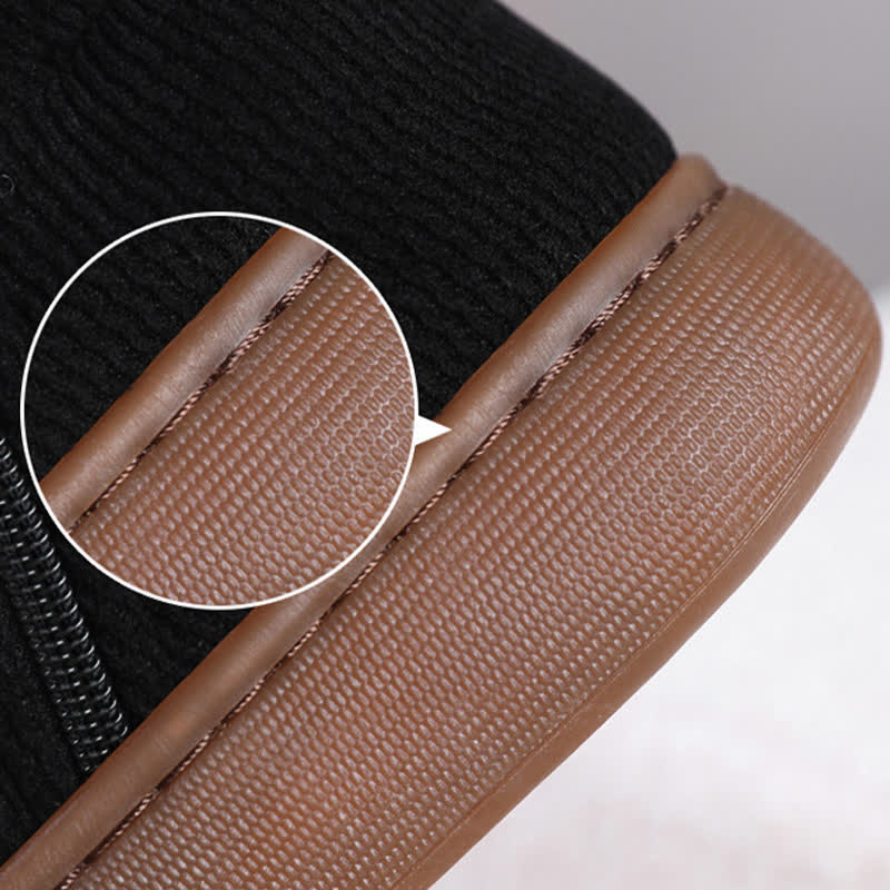 Chaussons chauds à fermeture éclair de grande taille, couleur unie - image 5