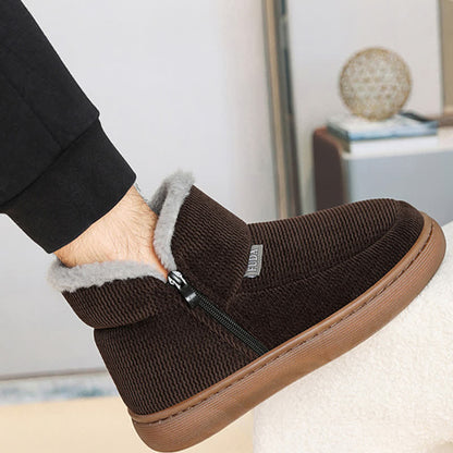 Chaussons chauds à fermeture éclair de grande taille, couleur unie - image 9