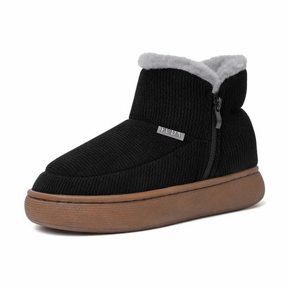 Chaussons chauds à fermeture éclair de grande taille, couleur unie - image 7