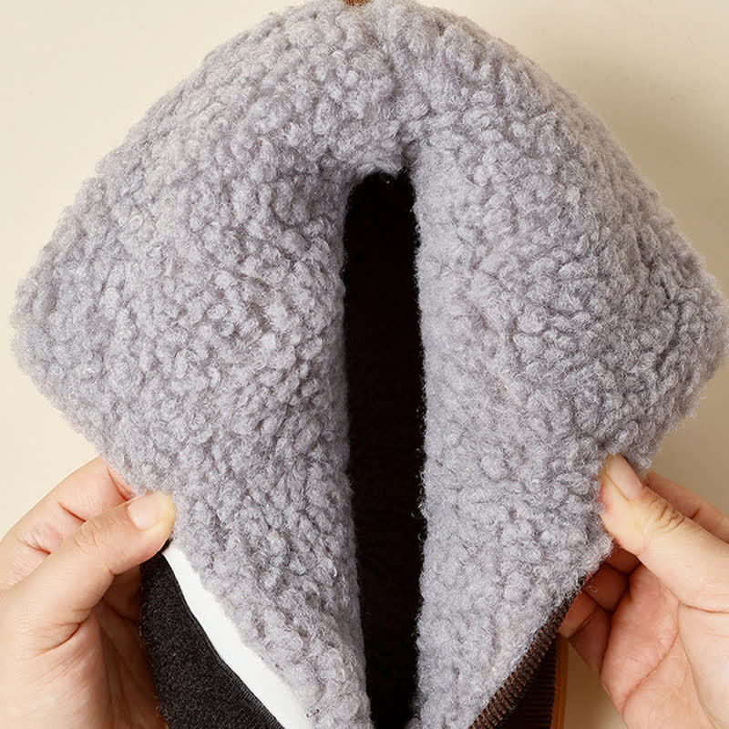 Chaussons chauds à velcro de couleur unie grande taille - image 8