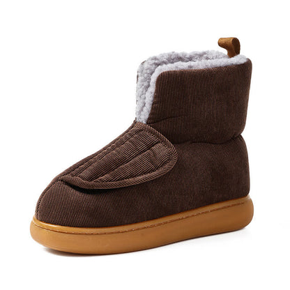 Chaussons chauds à velcro de couleur unie grande taille - image 10