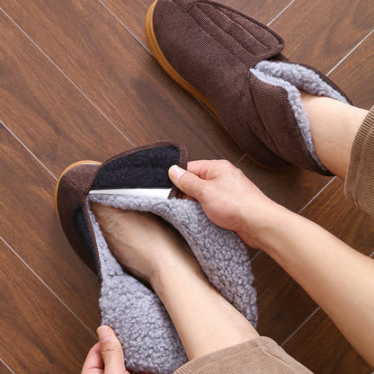 Chaussons chauds à velcro de couleur unie grande taille - image 7