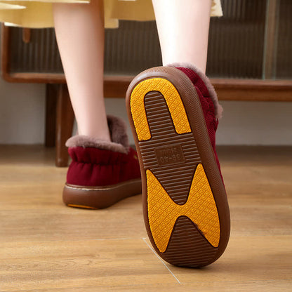 Chaussons chauds antidérapants brodés de fleurs pour la maison - image 5