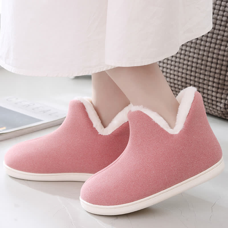 Chaussons chauds à tige haute de couleur unie - image 13