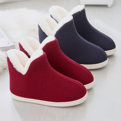 Chaussons chauds à tige haute de couleur unie - image 4