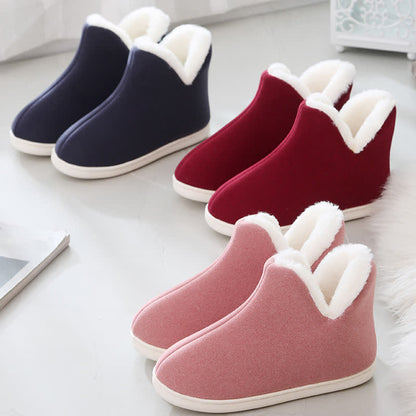 Chaussons chauds à tige haute de couleur unie - image 0