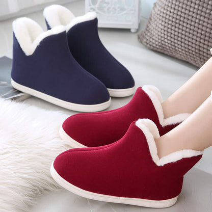 Chaussons chauds à tige haute de couleur unie - image 2