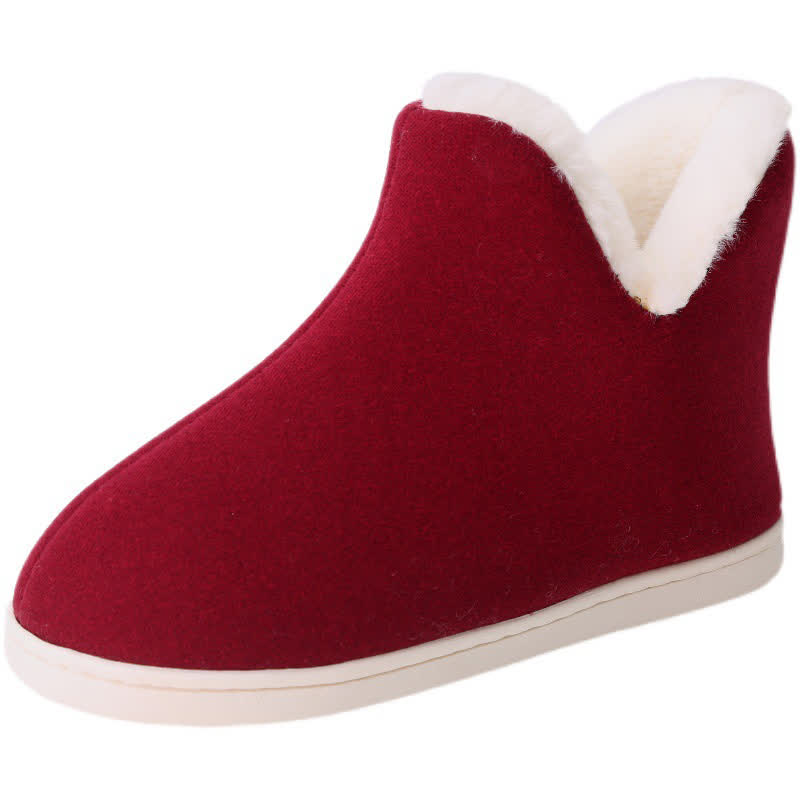 Chaussons chauds à tige haute de couleur unie - image 12