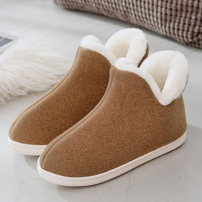 Chaussons chauds à tige haute de couleur unie - Brun - EU45-46 (US11-12) - image 18