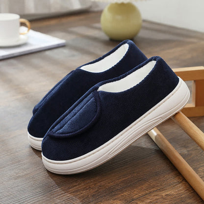 Chaussons chauds antidérapants à velcro grande taille - Bleu - EU46-47 (US12-12.5) - image 7