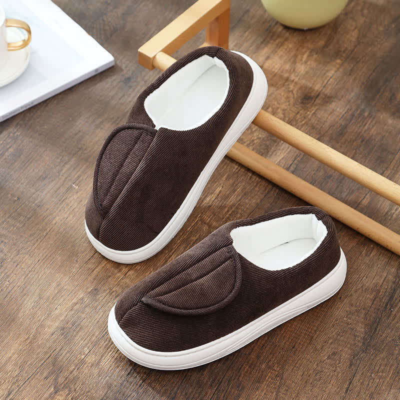 Chaussons chauds antidérapants à velcro grande taille - Brun - EU46-47 (US12-12.5) - image 9