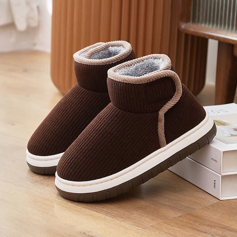 Chaussons chauds antidérapants à semelles épaisses - Brun - EU42-43 (US8.5-9) - image 13