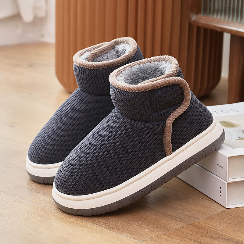 Chaussons chauds antidérapants à semelles épaisses - Gris - EU42-43 (US8.5-9) - image 14