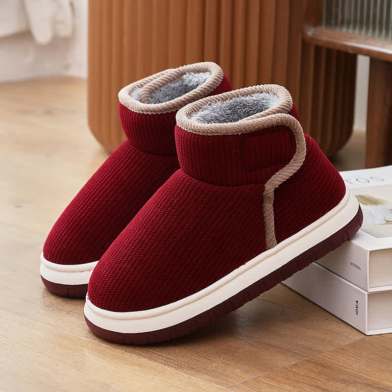 Chaussons chauds antidérapants à semelles épaisses - Vin - EU40-41 (US7-7,5) - image 6