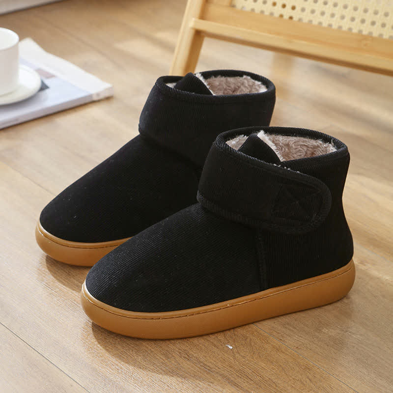 Chaussons d'intérieur chauds à tige haute et velcro - Noir - UE46-47(US10) - image 14