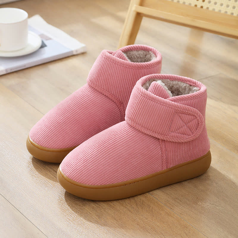 Chaussons d'intérieur chauds à tige haute et velcro - Rose - EU42-43 (US7-7.5) - image 5