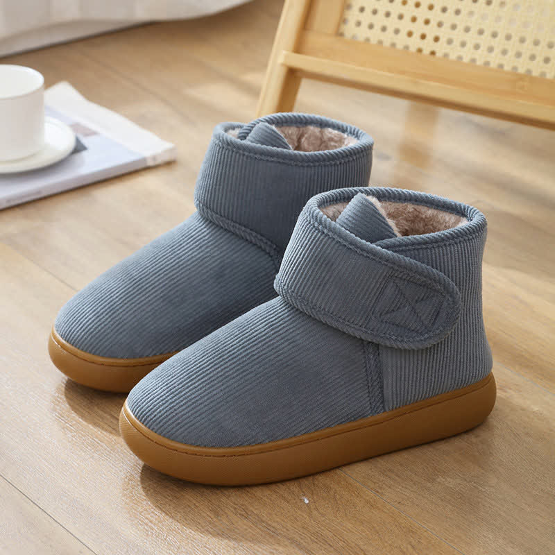 Chaussons d'intérieur chauds à tige haute et velcro - Gris - UE46-47(US10) - image 10