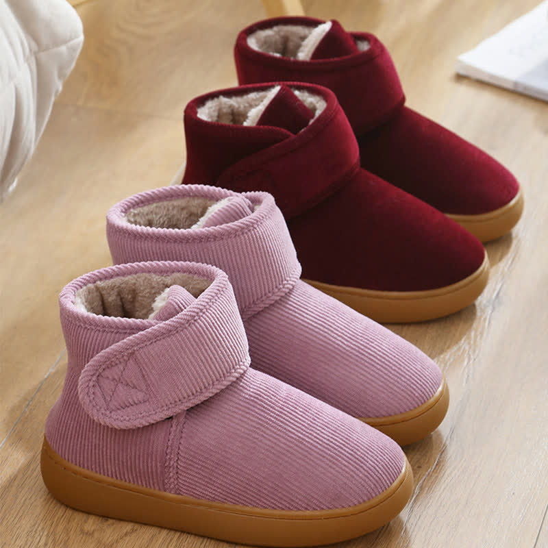 Chaussons d'intérieur chauds à tige haute et velcro - image 3