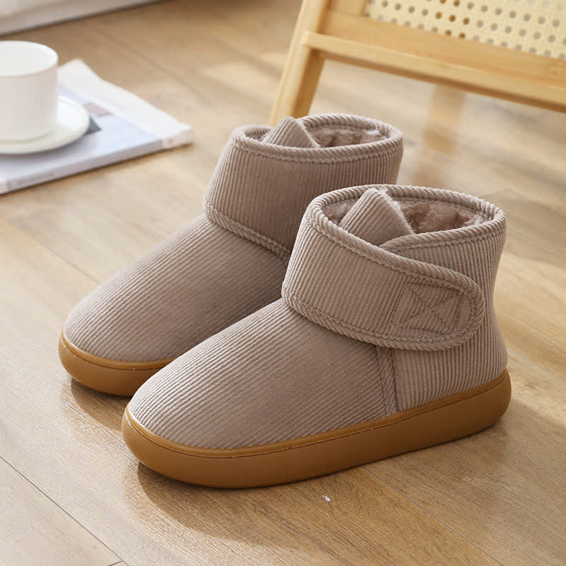 Chaussons d'intérieur chauds à tige haute et velcro - Beige - EU44 (US10) - image 9