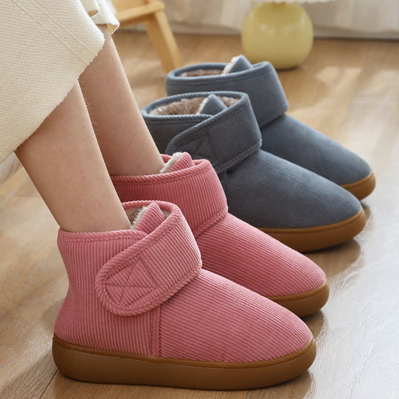Chaussons d'intérieur chauds à tige haute et velcro - image 0