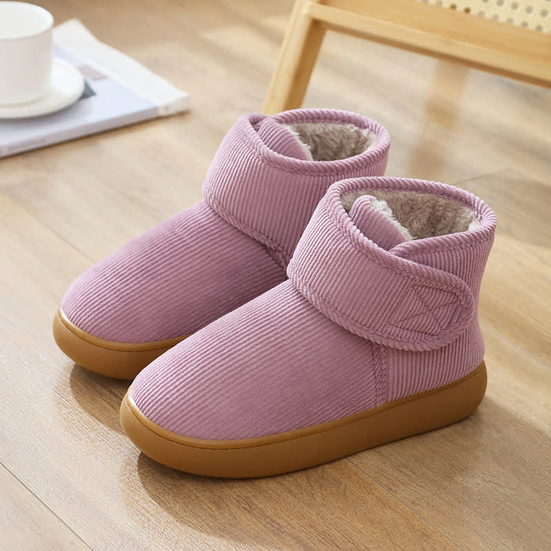 Chaussons d'intérieur chauds à tige haute et velcro - Violet - EU42-43 (US7-7.5) - image 6