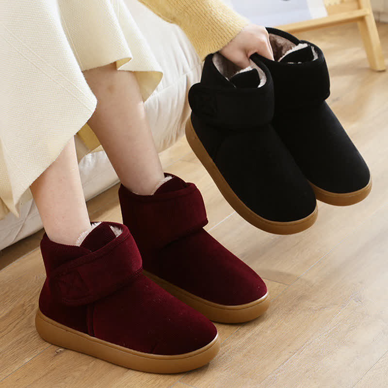 Chaussons d'intérieur chauds à tige haute et velcro - image 1