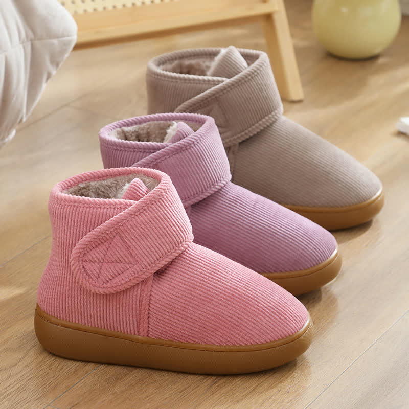 Chaussons d'intérieur chauds à tige haute et velcro - image 2