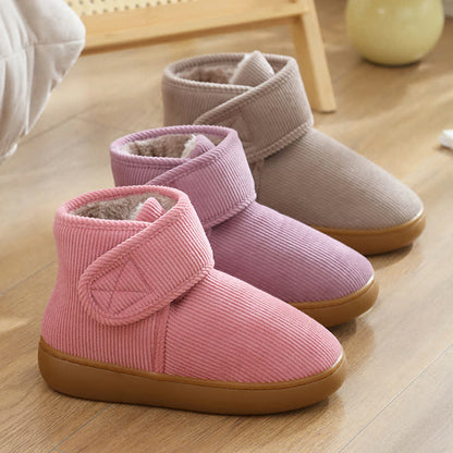 Chaussons d'intérieur chauds à tige haute et velcro - image 2