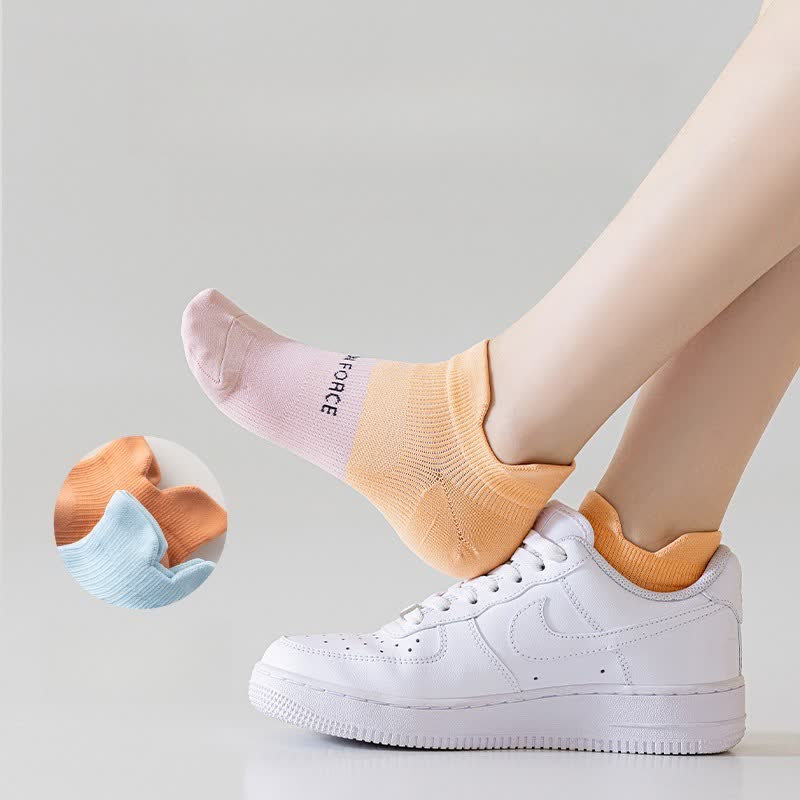 Chaussettes de compression à imprimé lettres et blocs de couleur (8 paires)
