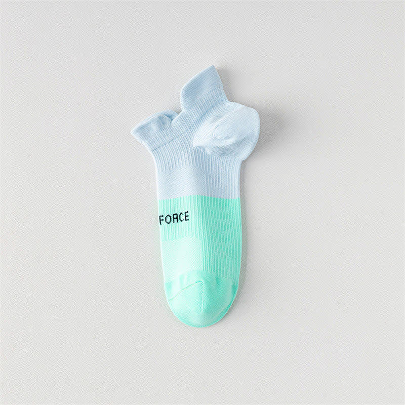 Chaussettes de compression à imprimé lettres et blocs de couleur (8 paires) - Bleu et vert - EU38-41 (US5-7,5) - image 10