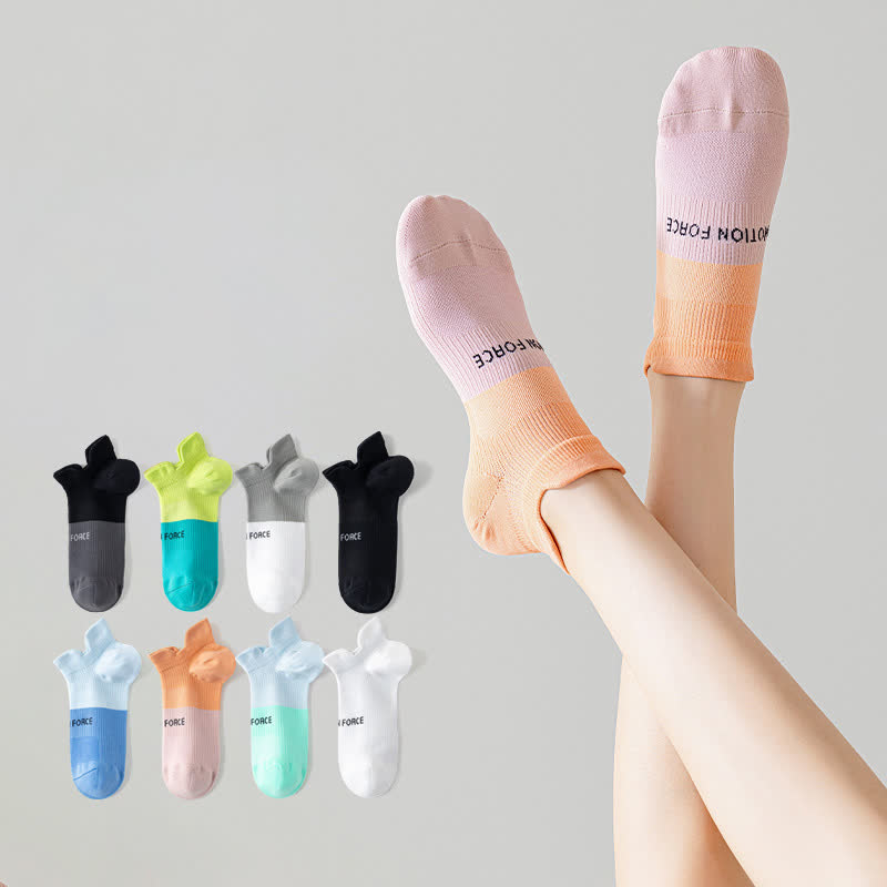 Chaussettes de compression à imprimé lettres et blocs de couleur (8 paires) - Multicolore - EU38-41 (US5-7,5) - image 1
