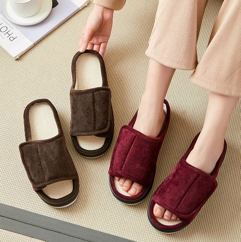 Chaussons antidérapants à velcro grande taille faciles à enfiler - image 1
