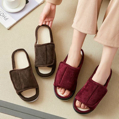 Chaussons antidérapants à velcro grande taille faciles à enfiler - image 1