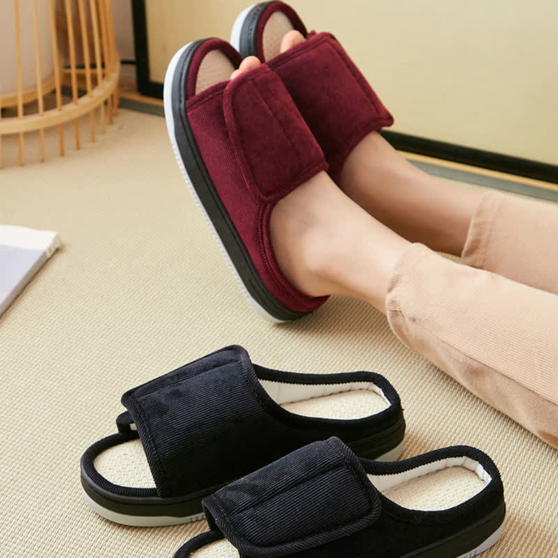 Chaussons antidérapants à velcro grande taille faciles à enfiler - image 2