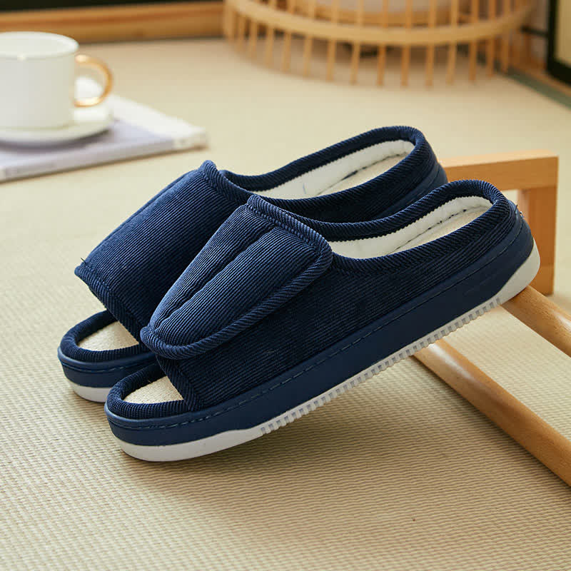 Chaussons antidérapants à velcro grande taille faciles à enfiler - Bleu - EU46-47 (US12-12.5) - image 12