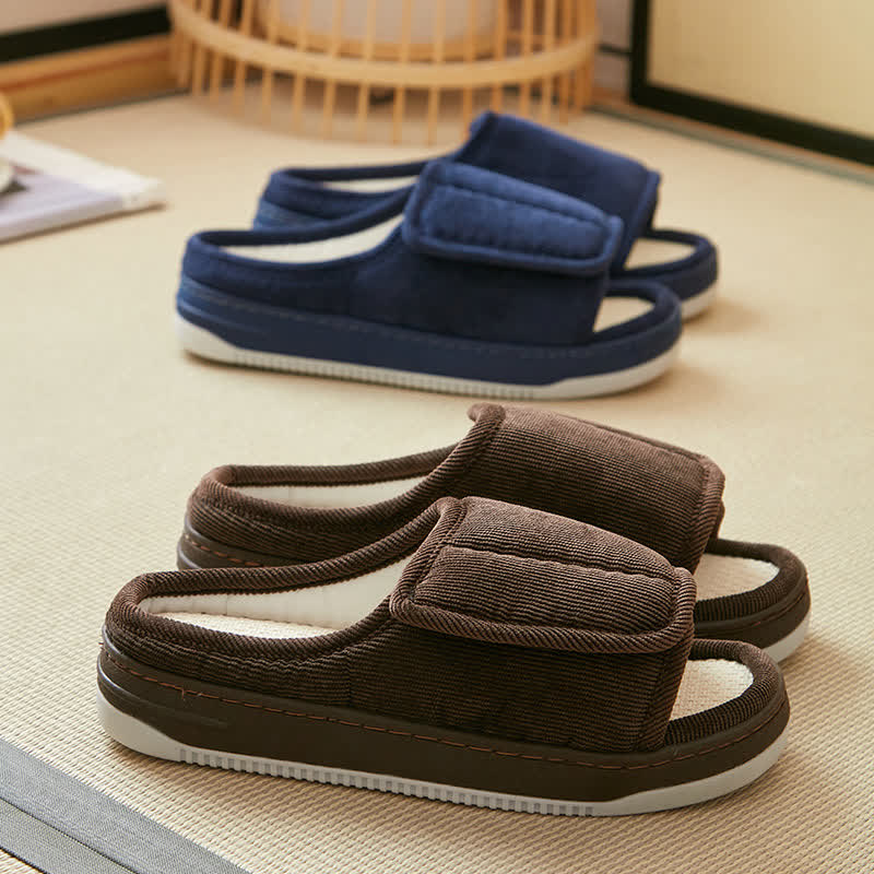 Chaussons antidérapants à velcro grande taille faciles à enfiler - image 4
