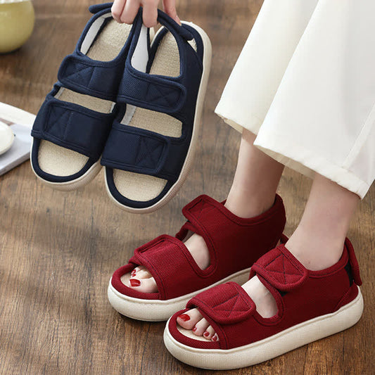 Chaussons antidérapants à velcro grande taille faciles à enfiler - image 1