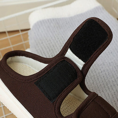 Chaussons en lin antidérapants à velcro réglables grande taille - image 7