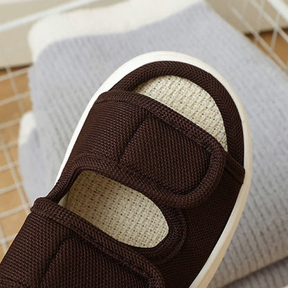 Chaussons en lin antidérapants à velcro réglables grande taille - image 6