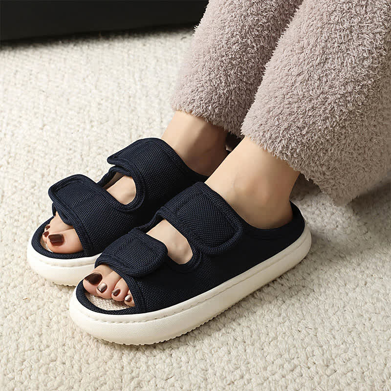 Chaussons en lin antidérapants à velcro réglables grande taille - image 9