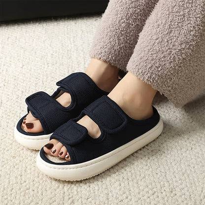 Chaussons en lin antidérapants à velcro réglables grande taille - image 9