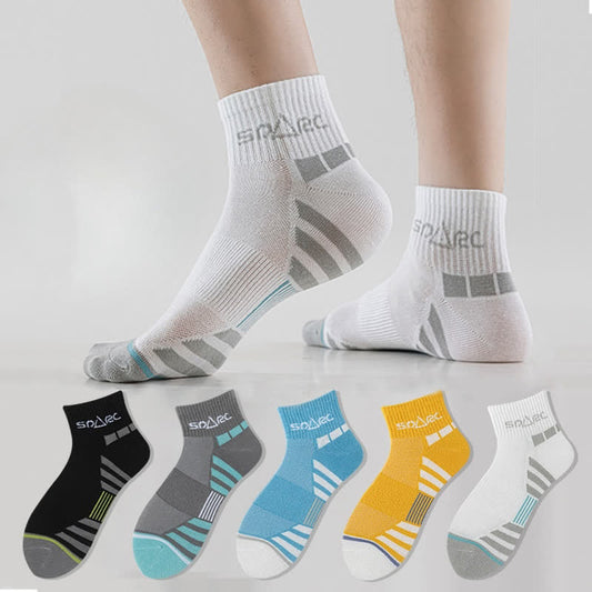 Chaussettes de compression à fines rayures en maille anti-transpiration (5 paires) - image 0
