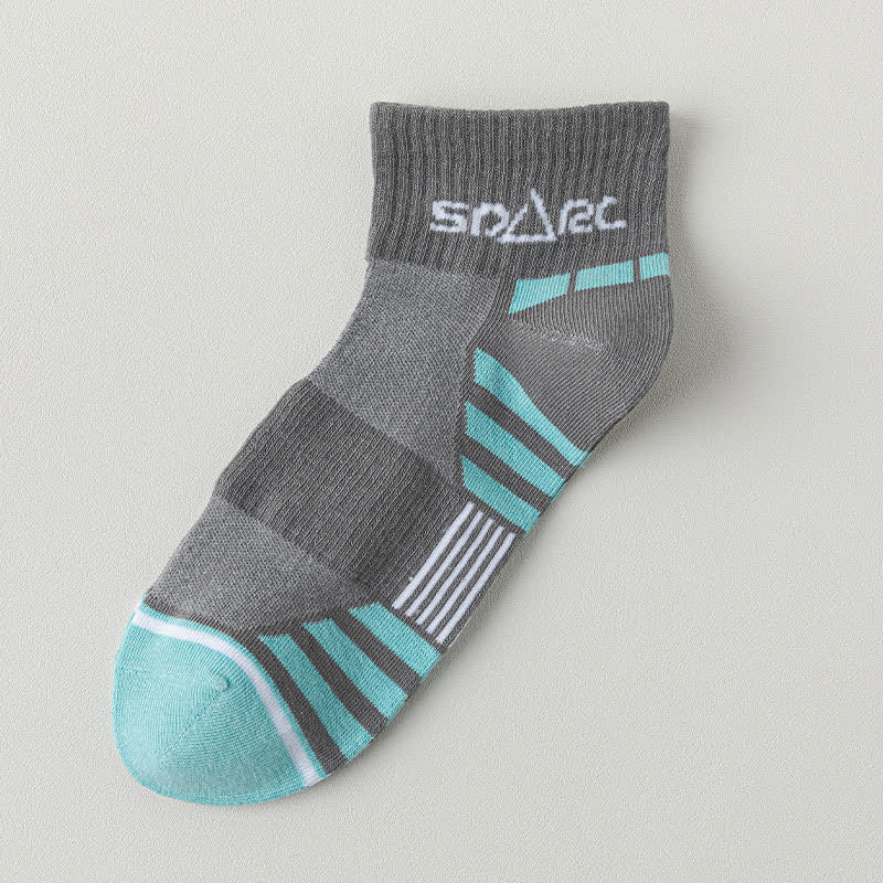 Chaussettes de compression à fines rayures en maille anti-transpiration (5 paires) - Gris - EU39-44 (US6-10) - image 13