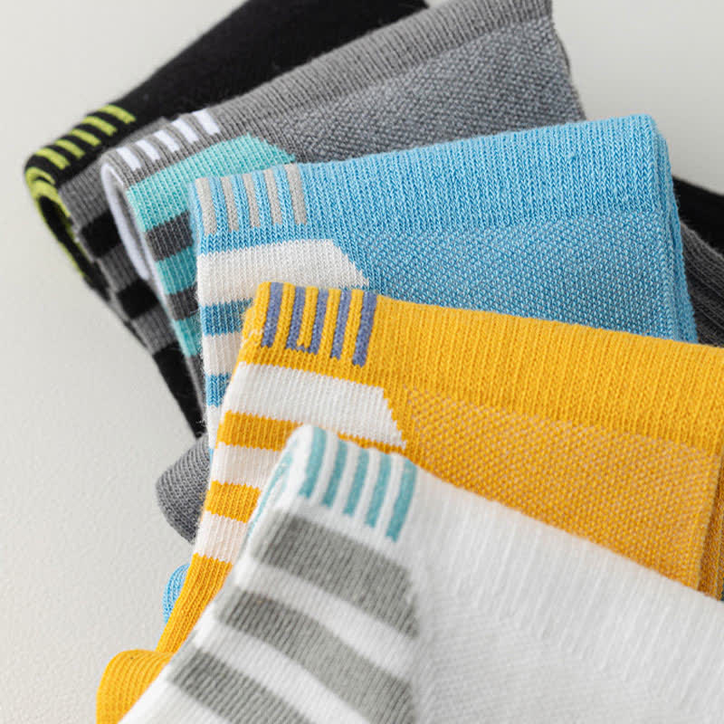 Chaussettes de compression à fines rayures en maille anti-transpiration (5 paires)