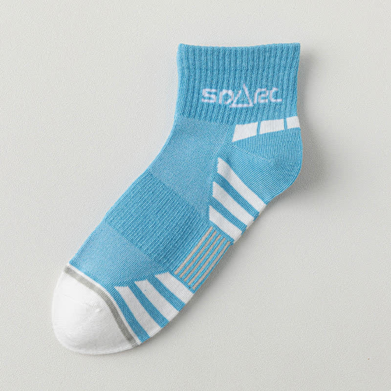 Chaussettes de compression à fines rayures en maille anti-transpiration (5 paires) - Bleu - EU39-44 (US6-10) - image 12