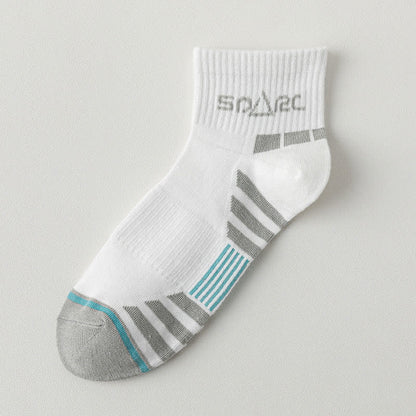 Chaussettes de compression à fines rayures en maille anti-transpiration (5 paires) - Blanc - EU39-44 (US6-10) - image 9