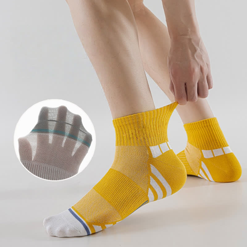 Chaussettes de compression à fines rayures en maille anti-transpiration (5 paires) - image 4