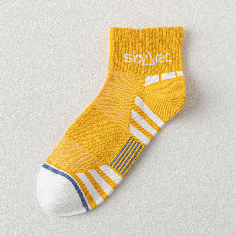 Chaussettes de compression à fines rayures en maille anti-transpiration (5 paires) - Jaune - EU39-44 (US6-10) - image 7