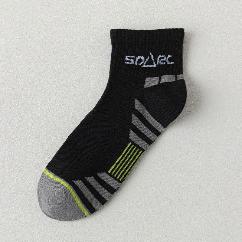 Chaussettes de compression à fines rayures en maille anti-transpiration (5 paires) - Noir - EU39-44 (US6-10) - image 11